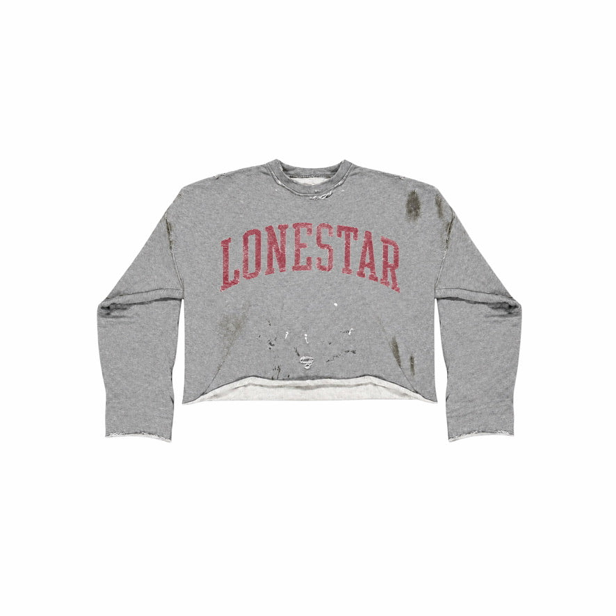 Lonestar Red Varsity Cropped Crewneck